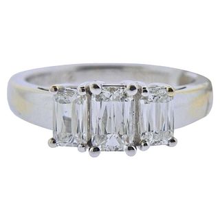 Ashoka 1.57ctw Diamond Gold Three Stone Engagement Ring