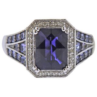 LeVian Le Vian 14k Gold Diamond 4.82ct Blue Zircon Ring