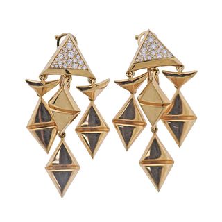 Marina B 18k Gold Diamond Chandelier Earrings