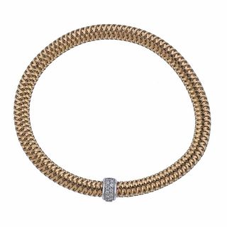 Roberto Coin Primavera 18k Gold Diamond Flexible Bracelet