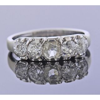 18k Gold Diamond Five Stone Ring