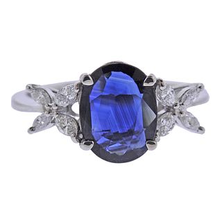 Platinum 1.83ct Sapphire Diamond Ring