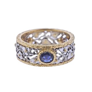 Buccellati 18k Gold Sapphire Band Ring