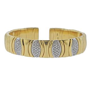 Bvlgari Bulgari 18K Gold Diamond Cuff Bracelet