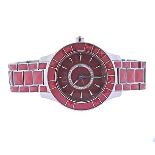 New Dior Christal Red Ceramic Quartz Ladies Watch CD143111M001