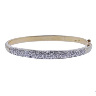 14k Gold Diamond Bangle Bracelet