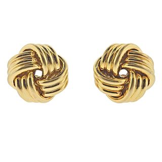 Large 18k Gold Knot Earrings