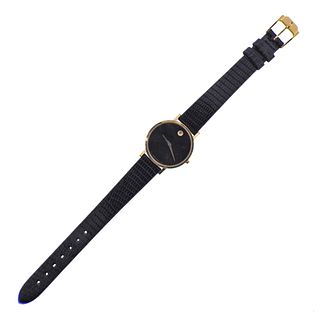Movado Museum Gold Tone Stainless Steel Quartz Watch 
