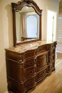 Dresser with mirror  brown top