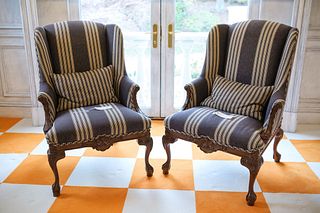 Pair of (2) Chippendale style Chairs cabriole legs