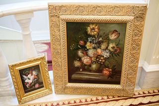 (2) Floral Oils in gilt frames