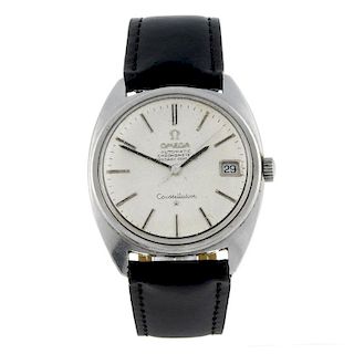 OMEGA - a gentleman's Constellation wrist watch. Stainless steel case. Reference ST 168 017. Signed