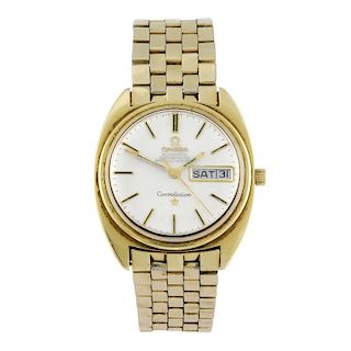 OMEGA - a gentleman's Constellation bracelet watch. Gold capped stainless steel case. Reference CD 1