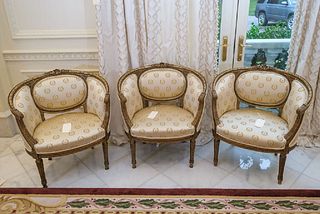 Set of (3) Barrel Chairs