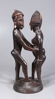 African Statue of Two Figures