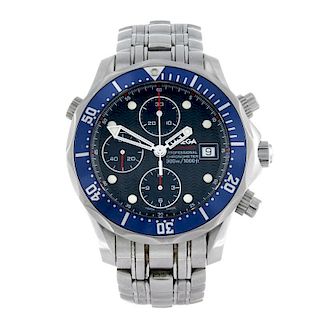 OMEGA - a gentleman's Seamaster Professional chronograph bracelet watch. Stainless steel case with c