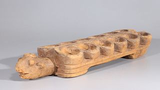 Benin Carved Wood Mancala Board