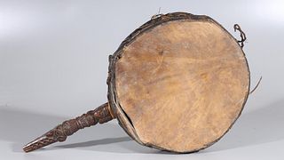 West African Wood & Leather Drum