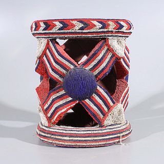 Hand-Made African Beaded Stool