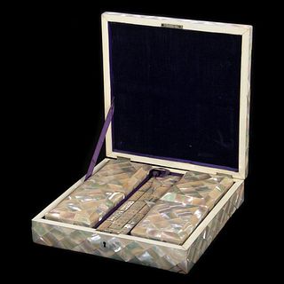 19th Century Mother-of-Pearl Cribbage Box