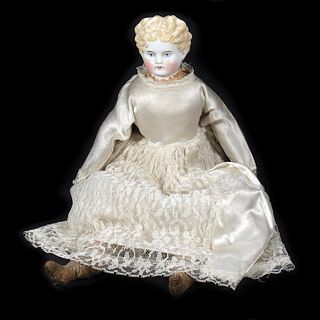 German Porcelain Head Doll, Mid 1800's