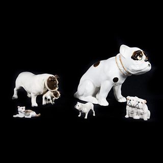 Czech and English Porcelain Group of Bulldogs