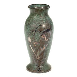 Art Deco Silver Crest Bronze Vase
