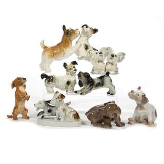 Copenhagen and German Porcelain Group of Playful Puppies