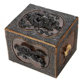 A 19th Century Japanese Carved and Lacquer Box