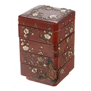 Japanese Lacquer Stacking Food Box, c. 19th Century