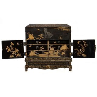 Late 19th Century Chinese Lacquer Box with Drawers