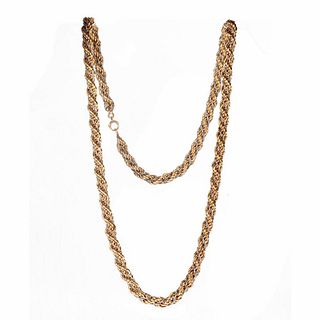 Tiffany & Co. 14k gold & silver rope chain