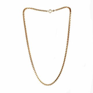 14k gold box link chain, Italy