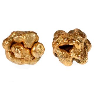 Pair of 14k gold stud earrings