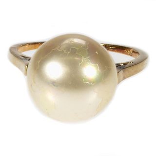 14k gold and simulated pearl ring