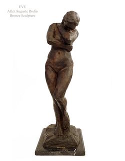 EVE, Large Post Auguste Rodin Bronze Sculpture, Signed