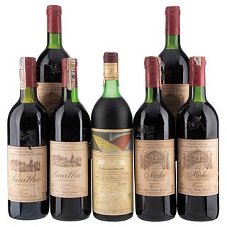 Red Wines from France and Argentina. Total pieces: 7. | Vinos Tintos de Francia y Argentina. Total de piezas 7.