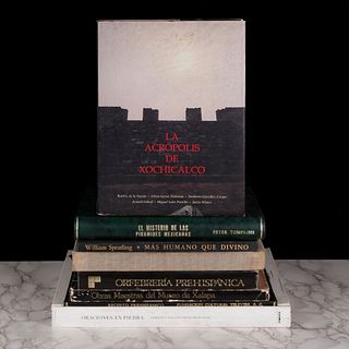 Libros sobre Civilizaciones, México Antiguo. Obras Selectas del Arte Prehispánico / El Misterio de las Piramides Mexcianas. Pzs: 8.
