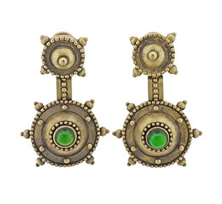 Kieselstein Cord Green Gold Tourmaline Earrings