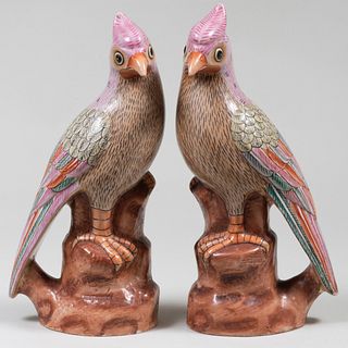 Pair of Chinese Porcelain Figures of Birds