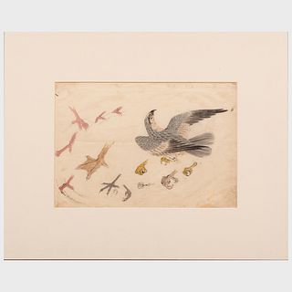 Japanese School: A Pair of Cranes; and Studies of a Bird and Bird Feet