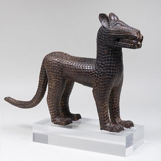 Ethnographic Metal Figure of Cat