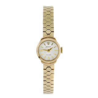 ROLEX - a lady's Precision bracelet watch. 9ct yellow gold case, hallmarked Chester 1958. Numbered 3