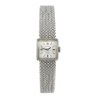 ROLEX - a lady's bracelet watch. 9ct white gold case, hallmarked London 1968. Numbered 35522. Signed