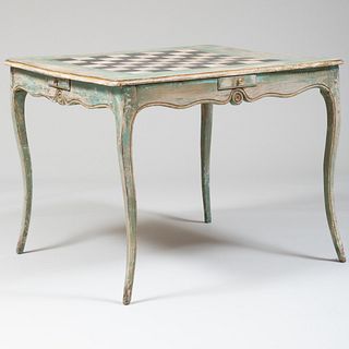 Louis XV Style Provencial Painted Games Table