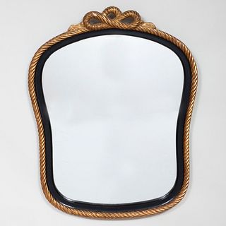 Napoleon III Style Ebonized and Parcel-Gilt Mirror