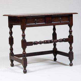English Stained Oak Side Table