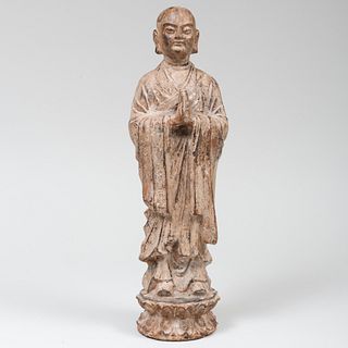Chinese Cast Iron Standing Figure of Buddha