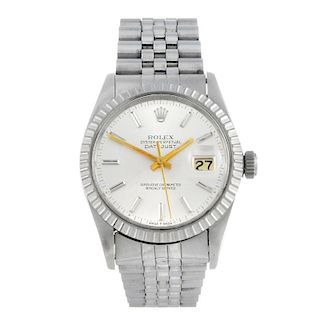 ROLEX - a gentleman's Oyster Perpetual Datejust bracelet watch. Circa 1979. Stainless steel case wit