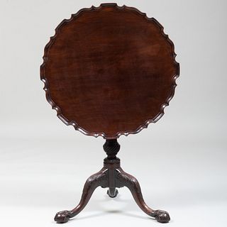 George III Mahogany Piecrust Tilt-Top Table